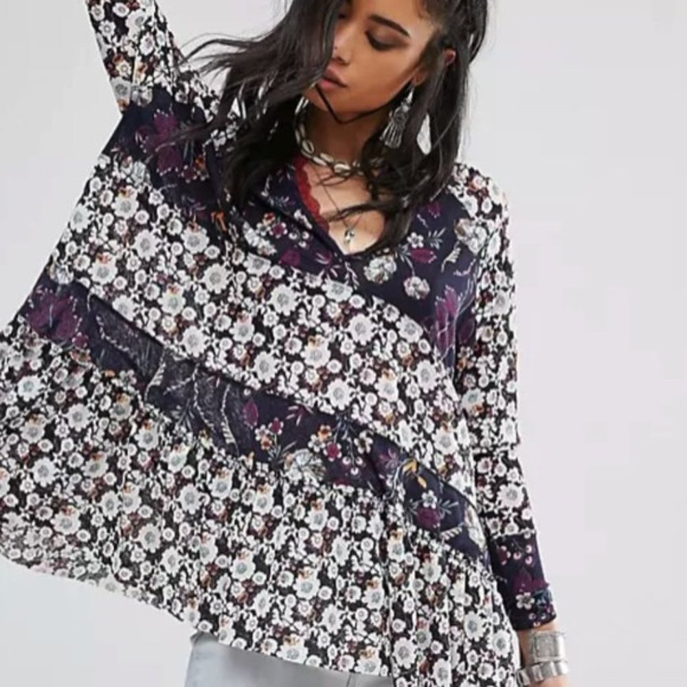 Free People Top S Isabelle Floral Tunic